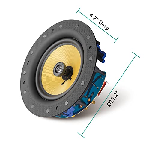 ynVISION.DESIGN 8 inch in-Ceiling Speakers w/Pivoting Tweeter | 2 Speakers | 160 Watts Each | Compatible with Sonos Amp, Yamaha, Marantz, Denon Avr and More