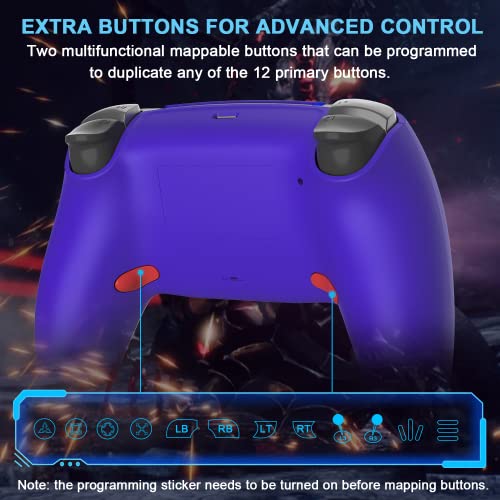 YU33 Ymir Controller for PS4 Controller, Elite Control Remote Fits Playstation 4 Controller, Scuf Wireless Controllers de PS4 Mapping/Turbo/1200 mAh Battery, Pa4 Controller for PS4/Steam/PC Purple