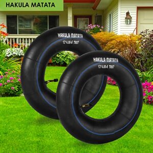 HAKULA MATATA 4.00-6'', 4.10/3.50-6'' Durable 13'' Replacement Inner Tube with TR-87 Bent Valve Stem, Heavy Duty Inner Tire Wheel for Wheelbarrows, Mowers, Hand Trucks and More, 2Packs, Black