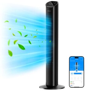 goveelife 36'' smart tower fan for bedroom, oscillating fan with auto-reflect, room fan with 8 speeds, 4 modes, 24h timer with app, works with alexa, floor fan for home office