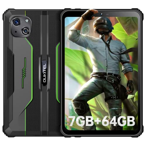 OUKITEL RT3 Rugged Android 12 Tablet, 8 Inch Waterproof-Tablet, Octa Core 7GB+64GB 1TB Expandable,5150mAh Battery Industrial Tablet PC, 16+8MP Camera, IP68&IP69K Tablets, 4G Dual SIM/5G WiFi/BT5.3/GPS