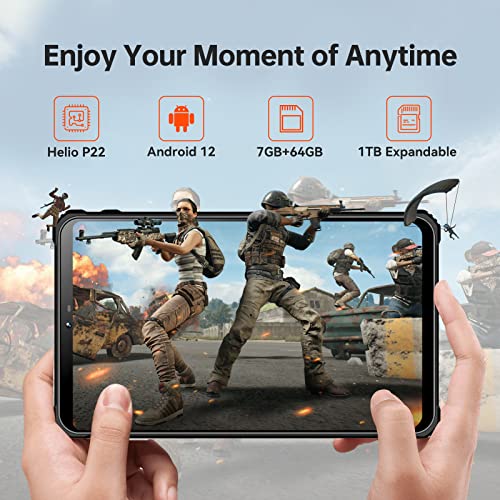 OUKITEL RT3 Rugged Android 12 Tablet, 8 Inch Waterproof-Tablet, Octa Core 7GB+64GB 1TB Expandable,5150mAh Battery Industrial Tablet PC, 16+8MP Camera, IP68&IP69K Tablets, 4G Dual SIM/5G WiFi/BT5.3/GPS