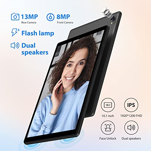 TOSCiDO 2023 Android 12 Tablet 10.1 inch 2 in 1 Tablets 1080P FHD in-Cell LCD Screen, 4GB+64GB Expand to 1TB, Octa-Core CPU, 1920 * 1200 Resolution,8MP&13MP Camera|Wi-Fi| GPS| Keyboard| Mouse-Black