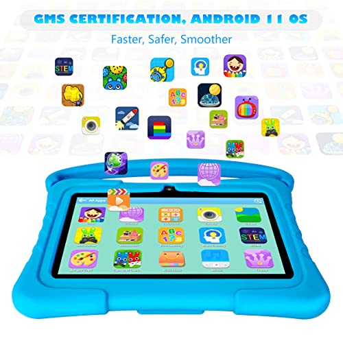 ATMPC Tablet for Kids, Kids Tablet, 7 Inch Kids Tablets 32GB ROM 3GB RAM Android11 Tablet for Kids 3-14 with 2.4G WiFi, GMS, Eye Protection, Educational, Parental Control, Tablet with Silicone Case