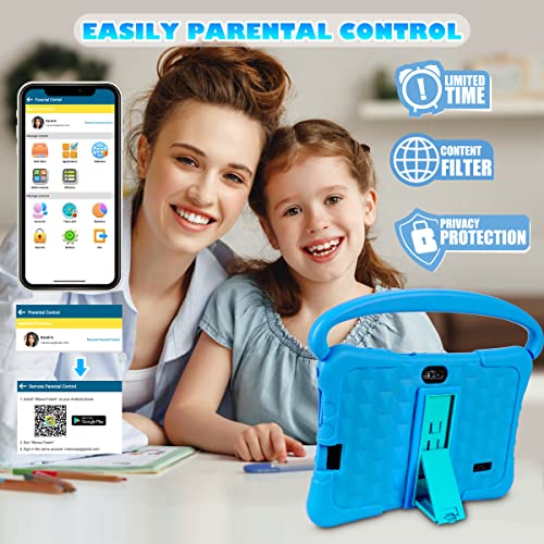 ATMPC Tablet for Kids, Kids Tablet, 7 Inch Kids Tablets 32GB ROM 3GB RAM Android11 Tablet for Kids 3-14 with 2.4G WiFi, GMS, Eye Protection, Educational, Parental Control, Tablet with Silicone Case