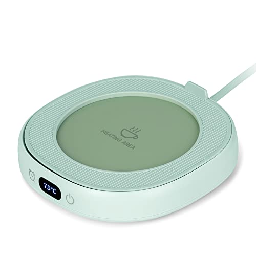 DUHEL Smart Coffee Mug Warmer for Drinks and Food,Candle Warmer Plate,Large Panel Heating Diameter Up to 130mm.Can be Used to Warmer Coffee,Milk,Tea,Cake,Egg Tarts,Candle Etc.(Green)