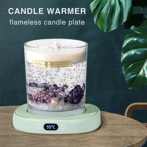 DUHEL Smart Coffee Mug Warmer for Drinks and Food,Candle Warmer Plate,Large Panel Heating Diameter Up to 130mm.Can be Used to Warmer Coffee,Milk,Tea,Cake,Egg Tarts,Candle Etc.(Green)
