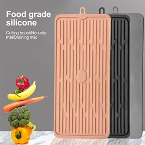 BIENKA GIZTAT，Under Sink mat Silicone Drying Mat for Kitchen Counter Silicone Sink Mats Silicon Dish Dry Mat Heat Resistant Kitchen Mat Drainage (Color : Black)