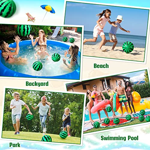 Lenwen 10 Pcs Pool Toys 14 Inch Large Inflatable Beach Ball with Inflator for Kids Adult Teen Summer Vacation Fun Swimming Pool Water Games Party Supplies