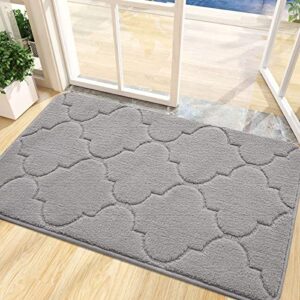 arotive door mat, indoor mat, non-slip, dirt resist, absorbent entryway doormat, low-profile inside front doormats for entrance (32x20 inches, grey)