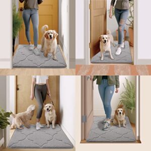 Arotive Door Mat, Indoor Mat, Non-Slip, Dirt Resist, Absorbent Entryway Doormat, Low-Profile Inside Front Doormats for Entrance (32x20 inches, Grey)