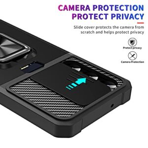 Zotita for Samsung Galaxy S23 Plus Phone case Protector, Including TPU+PC Metal Ring, Precise Hole Alignment, Plug-in Card, Lens Protector, Four Corners Perfectly Protect Your Mobile Phone Black