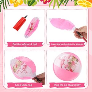 24 Pcs Pink Flamingo Mini Inflatable Beach Balls Bulk 5 Inch Beach Ball Flamingo Themed Party Toys Flamingo Decor for Summer Beach Pool Hawaiian Birthday Party Decorations Water Game Favors