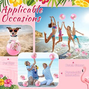 24 Pcs Pink Flamingo Mini Inflatable Beach Balls Bulk 5 Inch Beach Ball Flamingo Themed Party Toys Flamingo Decor for Summer Beach Pool Hawaiian Birthday Party Decorations Water Game Favors