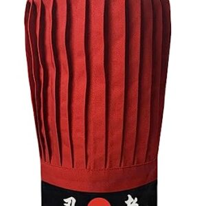 SUNRISE KITCHEN SUPPLY Hibachi Chef Hat with Tie Ninja Headband Red, Black