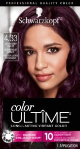 schwarzkopf color ultime hair color cream, 4.33 ultra deep violet