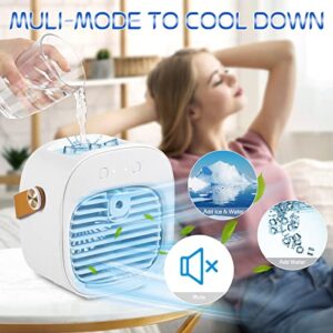 Personal Portable Air Conditioner, 6000mAh Mini Air Cooler Conditioner,USB Rechargeable Air Conditioner,3 Speed Quiet Fan for Bedroom,Room,Office,Car,Travel & Indoor & Outdoor