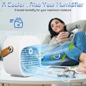 Personal Portable Air Conditioner, 6000mAh Mini Air Cooler Conditioner,USB Rechargeable Air Conditioner,3 Speed Quiet Fan for Bedroom,Room,Office,Car,Travel & Indoor & Outdoor