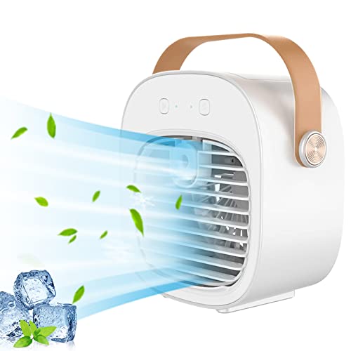 Personal Portable Air Conditioner, 6000mAh Mini Air Cooler Conditioner,USB Rechargeable Air Conditioner,3 Speed Quiet Fan for Bedroom,Room,Office,Car,Travel & Indoor & Outdoor