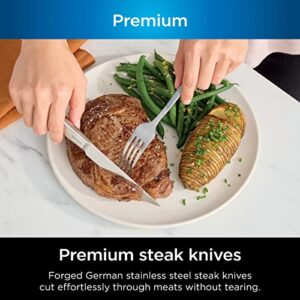 Ninja K62012 Foodi NeverDull Premium 12-Piece German Stainless Steel Knife System with Built-in Sharpener, Stainless Steel/Black