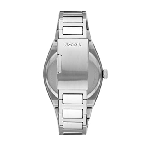 Fossil Men's Everett Quartz Stainless Steel Three-Hand Watch, Color: Silver/Yellow (Model: FS5985)