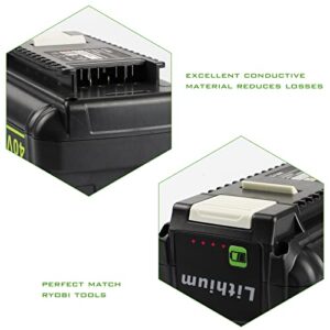 DV8DKV7 40V 6.0Ah Battery Replacement for Ryobi 40v Battery, 6000mAh High Capacity Compatible with Ryobi 40v Tools and Charger