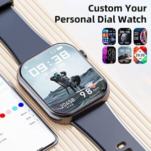 Smart Watch (Answer/Make Calls), 2023 Newest 1.85 Inch Fitness Tracker, Heart Rate/Sleep Monitor/Pedometer/Calories, Multiple Sports Modes, Waterproof Women's Men's Fitness Watch for Android iPhone