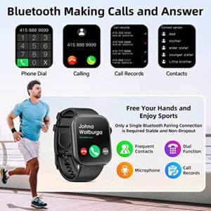 Smart Watch (Answer/Make Calls), 2023 Newest 1.85 Inch Fitness Tracker, Heart Rate/Sleep Monitor/Pedometer/Calories, Multiple Sports Modes, Waterproof Women's Men's Fitness Watch for Android iPhone