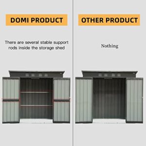 Domi Outdoor Storage Shed 6x4 FT,Metal Outside Sheds&Outdoor Storage Galvanized Steel,Tool Shed with Lockable Double Door for Patio,Backyard,Garden,Lawn Dark Grey