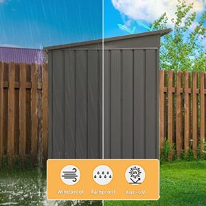 Domi Outdoor Storage Shed 6x4 FT,Metal Outside Sheds&Outdoor Storage Galvanized Steel,Tool Shed with Lockable Double Door for Patio,Backyard,Garden,Lawn Dark Grey
