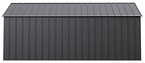 Arrow Sheds Classic 12' x 17' Outdoor Padlockable Steel Storage Shed Building, Charcoal