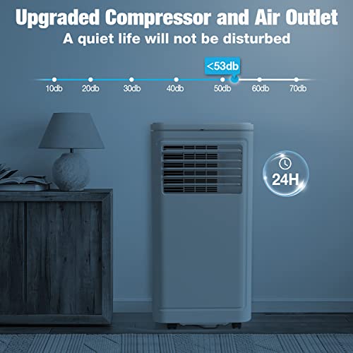 COWSAR Portable Air Conditioner, 8000BTU Air Conditioner Portable for Room Cooling Up 200sq.ft, Portable AC Unit with Dehumidifier and Fan and Remote Control < 53dB Air Conditioner