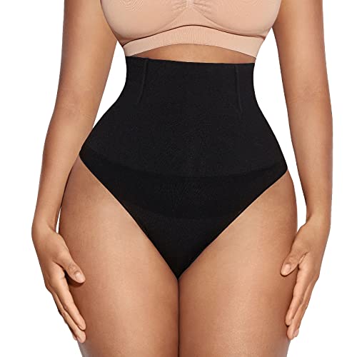 Lover-Beauty Shapewear for Women High Waist Double Tummy Control Panty Tummy Control Shapewear Invisible Waist Trainer Body Shaper Black XL/XXL