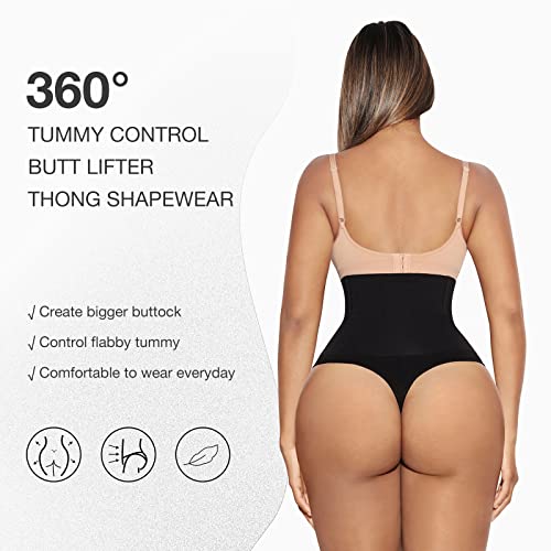 Lover-Beauty Shapewear for Women High Waist Double Tummy Control Panty Tummy Control Shapewear Invisible Waist Trainer Body Shaper Black XL/XXL