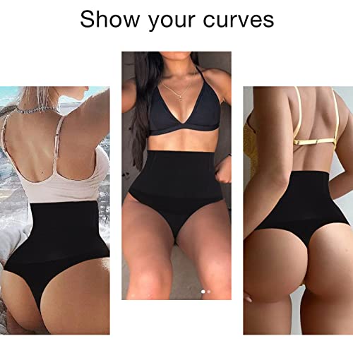 Lover-Beauty Shapewear for Women High Waist Double Tummy Control Panty Tummy Control Shapewear Invisible Waist Trainer Body Shaper Black XL/XXL