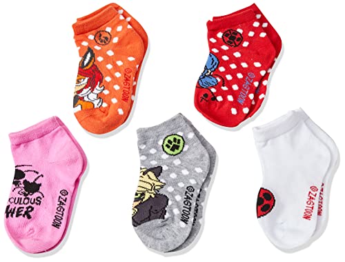 Miraculous Tales of Ladybug & Cat Noir Girls 5 Pack Shorty Socks