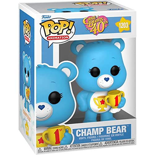 POP Care Bears 40th Anniversary - Champ Bear Funko Vinyl Figure (Bundled with Compatible Box Protector Case), Multicolored, 3.75 inches