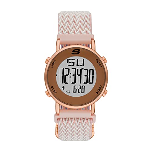 Skechers Women's Magnolia Digital Chronograph Watch, Color: Rose Gold, Blush (Model: SR268)