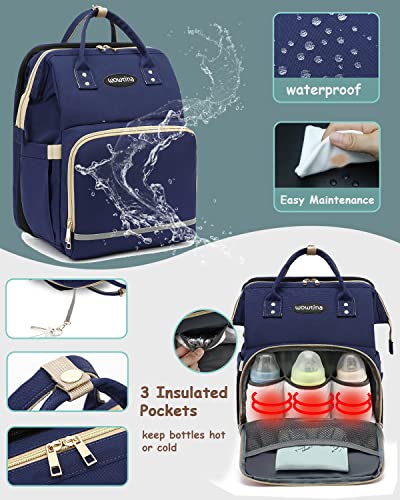 Baby Diaper Bag Backpack with Changing Station - Waterproof, Large 30L Capacity for Boy, Girl, Mom, Dad - Travel Baby Bag with Stroller Straps, Insulated Pockets - 16.5x9.4x14" - Baby Shower Gifts