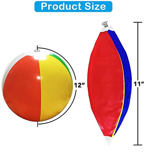 Cedtioaus Beach Ball, 12 Pcs Beach Balls Bulk, 12" Inflatable Beach Ball for Kids, Pool Party Decorations, Beach Toys for Summer Water Games