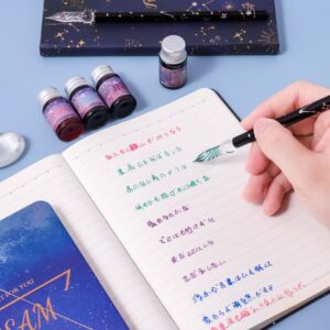 Glass Calligraphy Set With Journal - Dip Pen Set with Ink, Cute Journal & Pen Holder