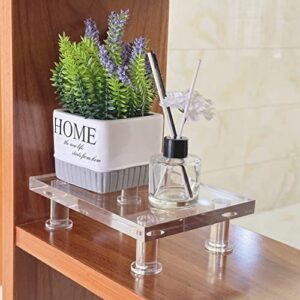 Bigfety Acrylic Display Stand Riser Decorative, Clear Bases Pedestal for Table Countertop