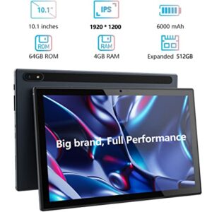 AWOW 10.1 Inch Android 11 Tablet, 64GB ROM Tablets with 6000mAh, FHD 1920 * 1200 IPS Touchscreen, 13MP Camera, Bluetooth 5.0, GPS, Type-C Charge