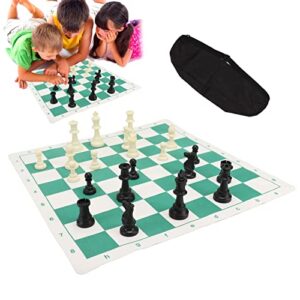 Travel Portable Folding Chess Game Sets Chess Checkers Set with Zipper Storage Bag Folding Roll Up Travel Checkers Games Beginner Chess Set for Kids and Adults