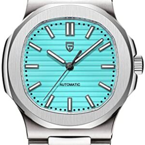 LACZ DENTON Pagani Design PD1728 Mens Automatic Watches Full Stainless Steel Waterproof 100M Watches for Men Men Mechanical Wristwatches (Sky Blue)