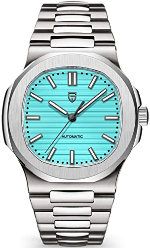 LACZ DENTON Pagani Design PD1728 Mens Automatic Watches Full Stainless Steel Waterproof 100M Watches for Men Men Mechanical Wristwatches (Sky Blue)