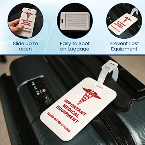 CPAP Dust Cover + Medical Tag for Luggage Bundle- Protective Clean Cover to fit on Continuous Positive Airway Pressure Machine - Travel Safety Accessory (Black)