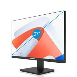 Skyworth 24 inch Monitor Full HD 1920 x 1080p 75Hz IPS Display, 16.7M 8bit 99% sRGB Computer Monitor, HDMI VGA Audioout Displayport, Ultra Slim Monitor for PC Desktop, Metal Black, 24B1H