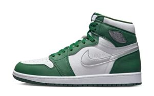 jordan men's 1 retro high og shoes, gorge green/metallic silver-wh, 11