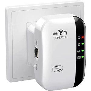 wifi extender, wifi signal booster up to 3000sq.ft and 30 devices, wifi range extender, wireless internet repeater, long range amplifier with ethernet port, 1-tap setup, access point, alexa compatible